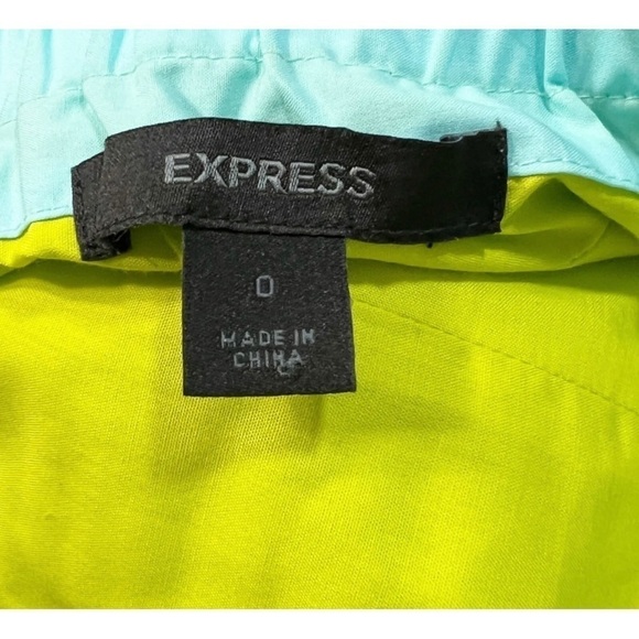 Express Sz 0 Blue Strapless Eyelet Lace Empire Waist Dress Sundress Easter - Picture 7 of 8